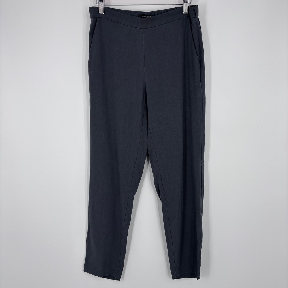 Eileen Fisher Tapered Pants Womens S Gray‎ High Rise Elastic Waist Professional